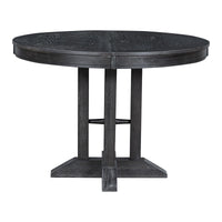 Farmhouse Dining Table Extendable Round Table for Kitchen, Dining Room(Black)