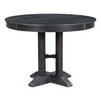 Farmhouse Dining Table Extendable Round Table for Kitchen, Dining Room(Black)