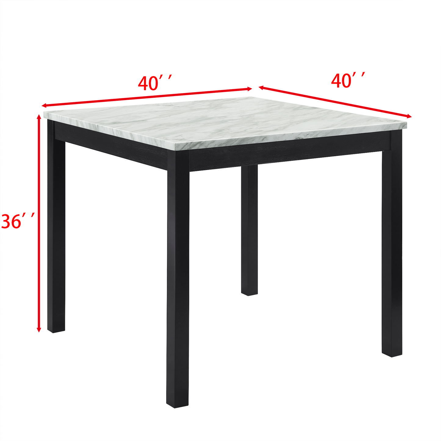 5 Piece Dining Table and Chair Set, Wooden Dining Table and Chair with 4 Chairs for Small Spaces, Modern Square Counter Height Dining Table, Compact Mid-Century Modern Home Table and Chair Set, Uphols