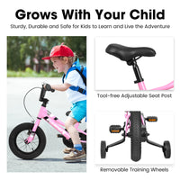 Kids' Bike 18 Inch Wheels, 1-Speed Boys Girls Child Bicycles For6-9Years, With Removable Training Wheels Baby Toys, Front V Brake, Rear Holding Brake