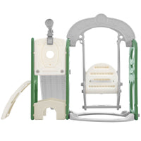 Toddler Slide and Swing Set 5 in 1, Kids Playground Climber Slide Playset with Telescope,  Combination for Babies Indoor & Outdoor