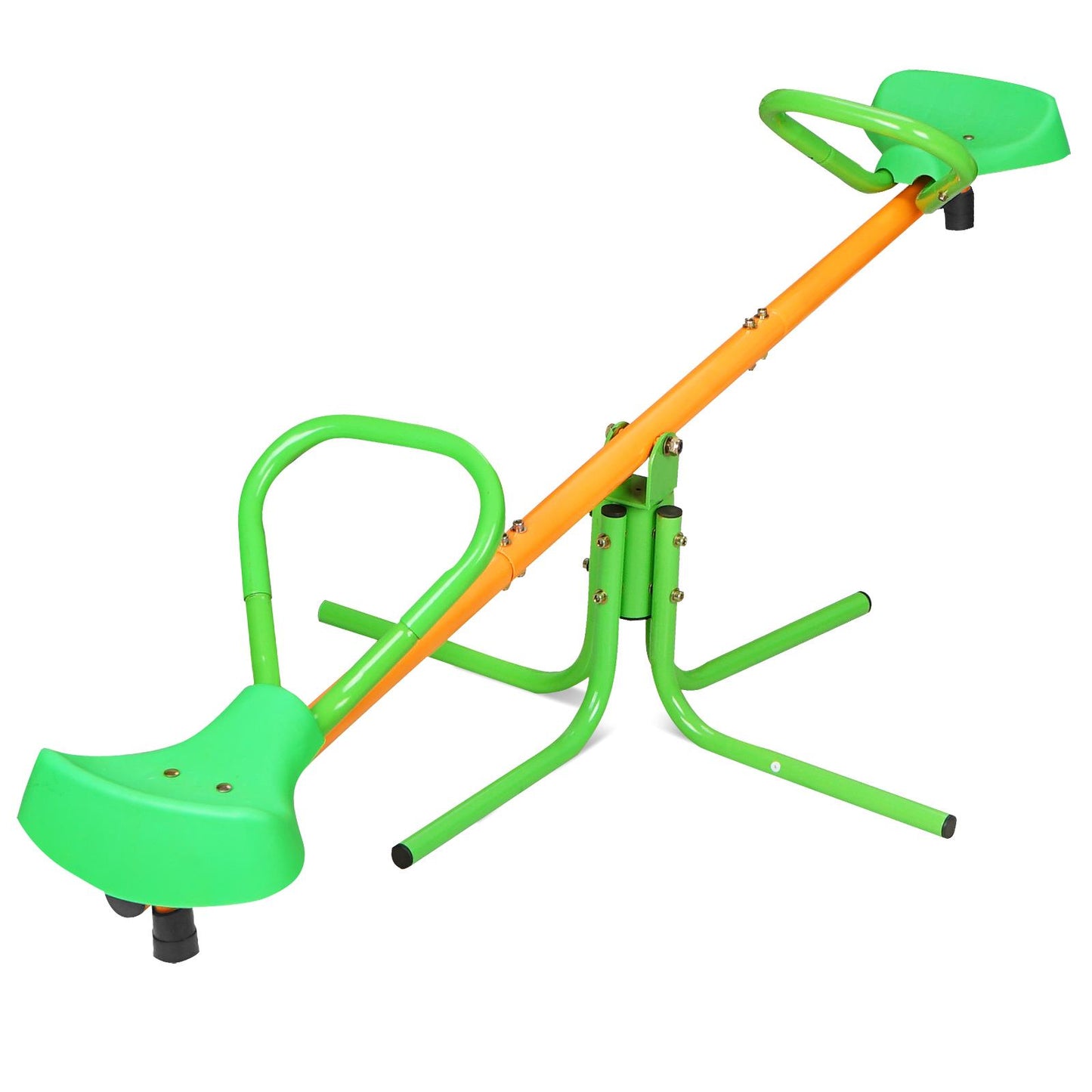 360 Degree Rotation Outdoor Kids Spinning Seesaw Sit and Spin Teeter Totter Outdoor Playground Equipment Swivel Teeter Totter for Backyard