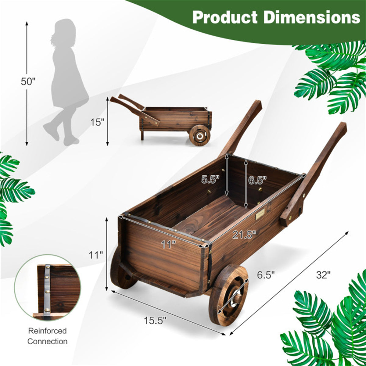 Wooden Wagon Planter Box