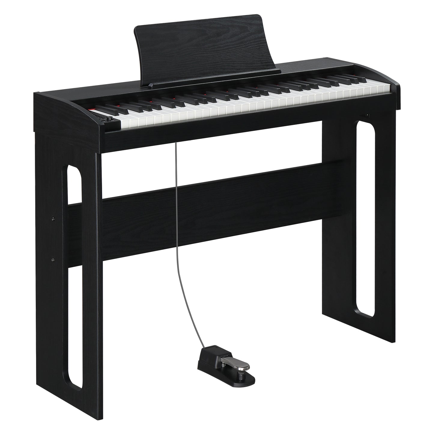 GPP-100 61 Key Piano Semi-Weighted Standard Keyboards Digital Piano with Furniture Stand，MIDI Bluetooth, Headphone，for Piano Lover Black color