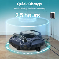 Cordless Robotic Pool Cleaner Pool Vacuum Self-Parking Dual-Motors LED Indicator