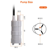 12V Submersible Water Pump with 16.4ft Max Lift 1000L/H Flow Rate for Garden Sprinklers Lawn Shower Tour Vehicles（No shipments on weekends）