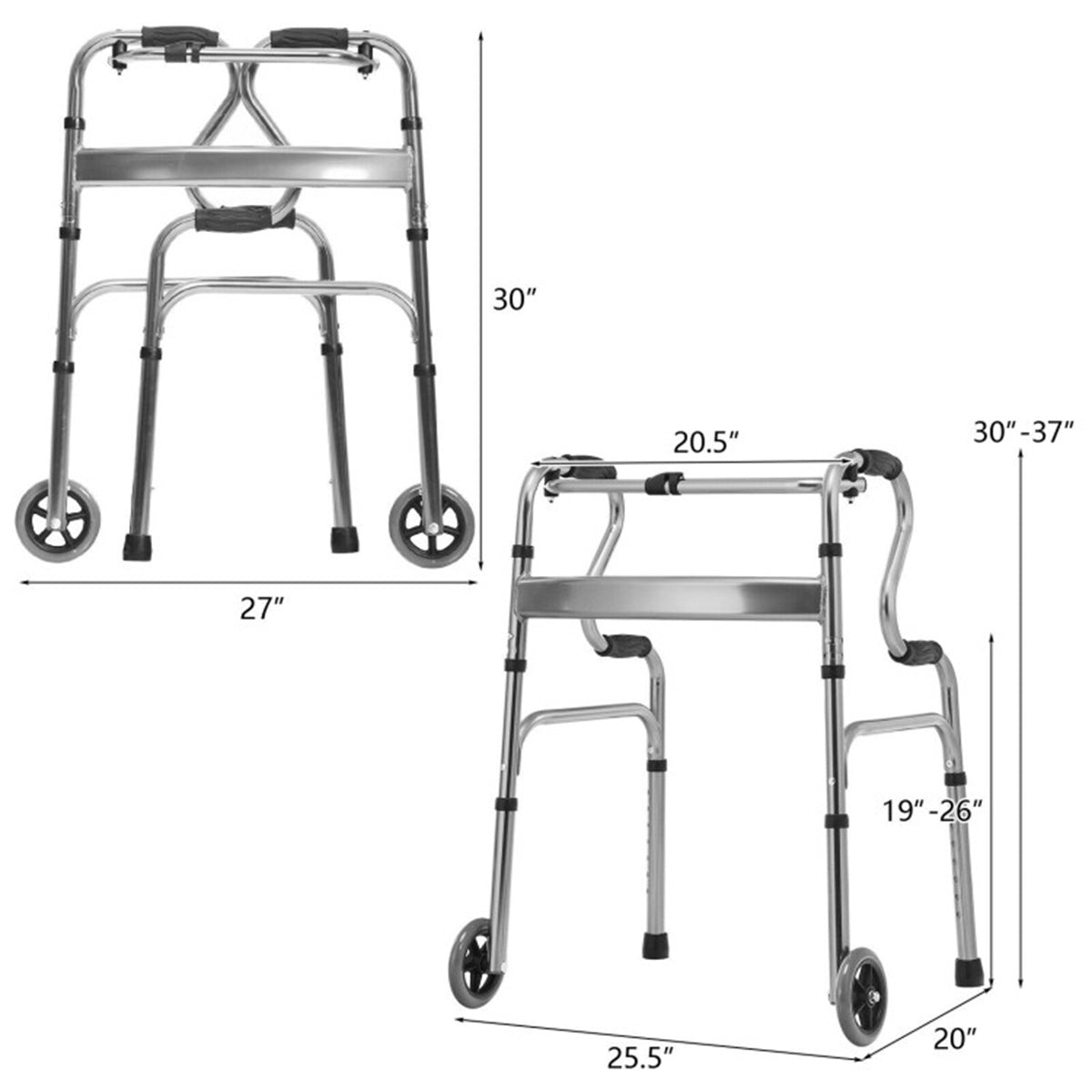 Grey walking aid foldable