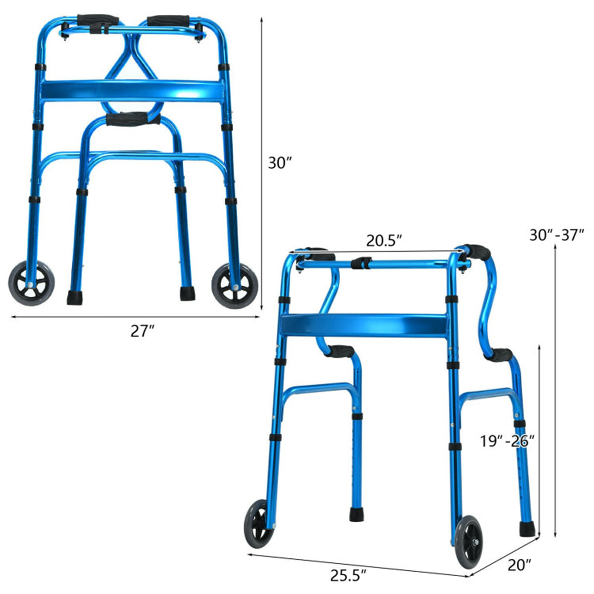 Blue  walking aid foldable