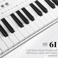 [Do Not Sell on Amazon]GEP-110 61 Key Lighting Keyboard with Piano Stand, Piano Bench, Built In Speakers, Headphone, Microphone, Music Rest, LED Screen, 3 Teaching Modes for Beginners