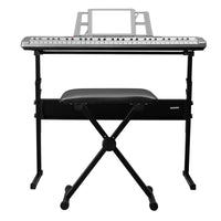 [Do Not Sell on Amazon] GEP-110 61 Key Lighting Keyboard with Piano Stand, Piano Bench, Built In Speakers, Headphone, Microphone, Music Rest, LED Screen, 3 Teaching Modes for Beginners