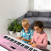 [Do Not Sell on Amazon]GEP-110 61 Key Lighting Keyboard with Piano Stand, Piano Bench, Built In Speakers, Headphone, Microphone, Music Rest, LED Screen, 3 Teaching Modes for Beginners