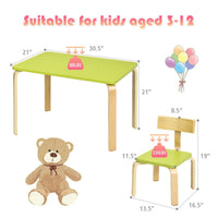 Wooden tables and chairs for children