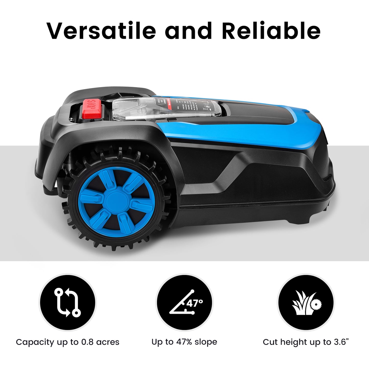 FINE FOX X3 Automatic Robotic Lawn,20V 4.0Ah Battery Powered,Self-Charging,Bluetooth Wi-Fi Connect,Mows Up to 1/4 Acre,10000 Sq.Ft,