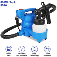 650w hvlp electric spray paint gun , 4.9ft air hose, 3 patterns, easy to clean, suitable for furniture, house, fence, walls