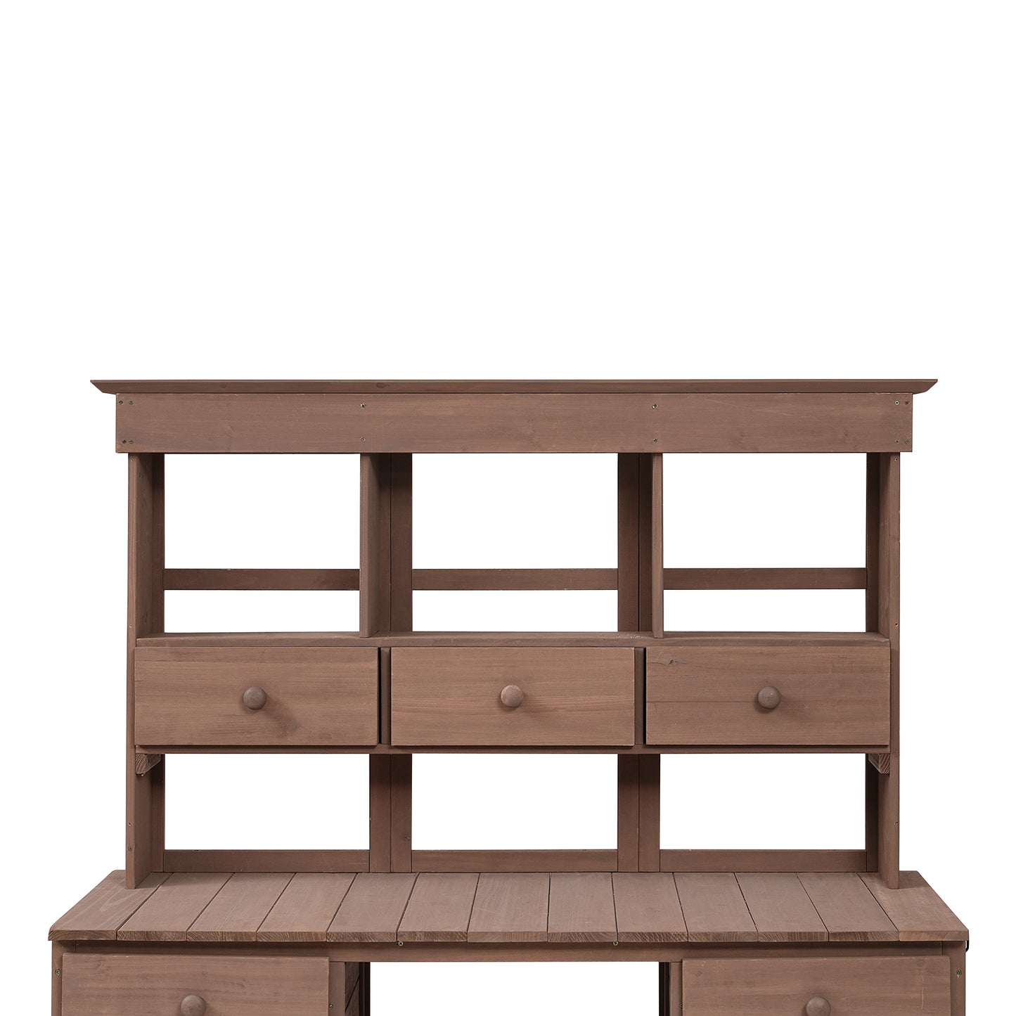 [Video Provided] Garden Potting Bench Table, Rustic and Sleek Design with Multiple Drawers and Shelves for Storage, Brown