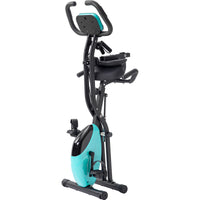 Folding Exercise Bike, Fitness Upright and Recumbent  with 16-Level Adjustable Resistance, Arm Bands and Backrest