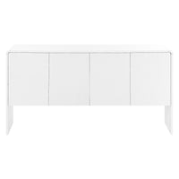 Minimalist Style 60"L Large Storage Space Sideboard with 4 Doors and Rebound Device for Living Room and Entryway (White)