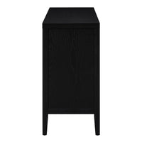 Retro Sideboard door with Circular Groove Design Round Metal Door Handle for Entrance, Dinning Room, Living Room (Black)