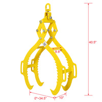 4 Claw Timber Log Lifting Logging Tongs Grabber Tong 32"