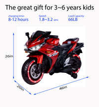 kids motorcycle 12V motorcycle for kids 3 4 5 6 years Boys Girls  12v7ah kids motorcycle ride on toy with Training  Wheels/manual throttle/ drive by hand /Lightting  wheels