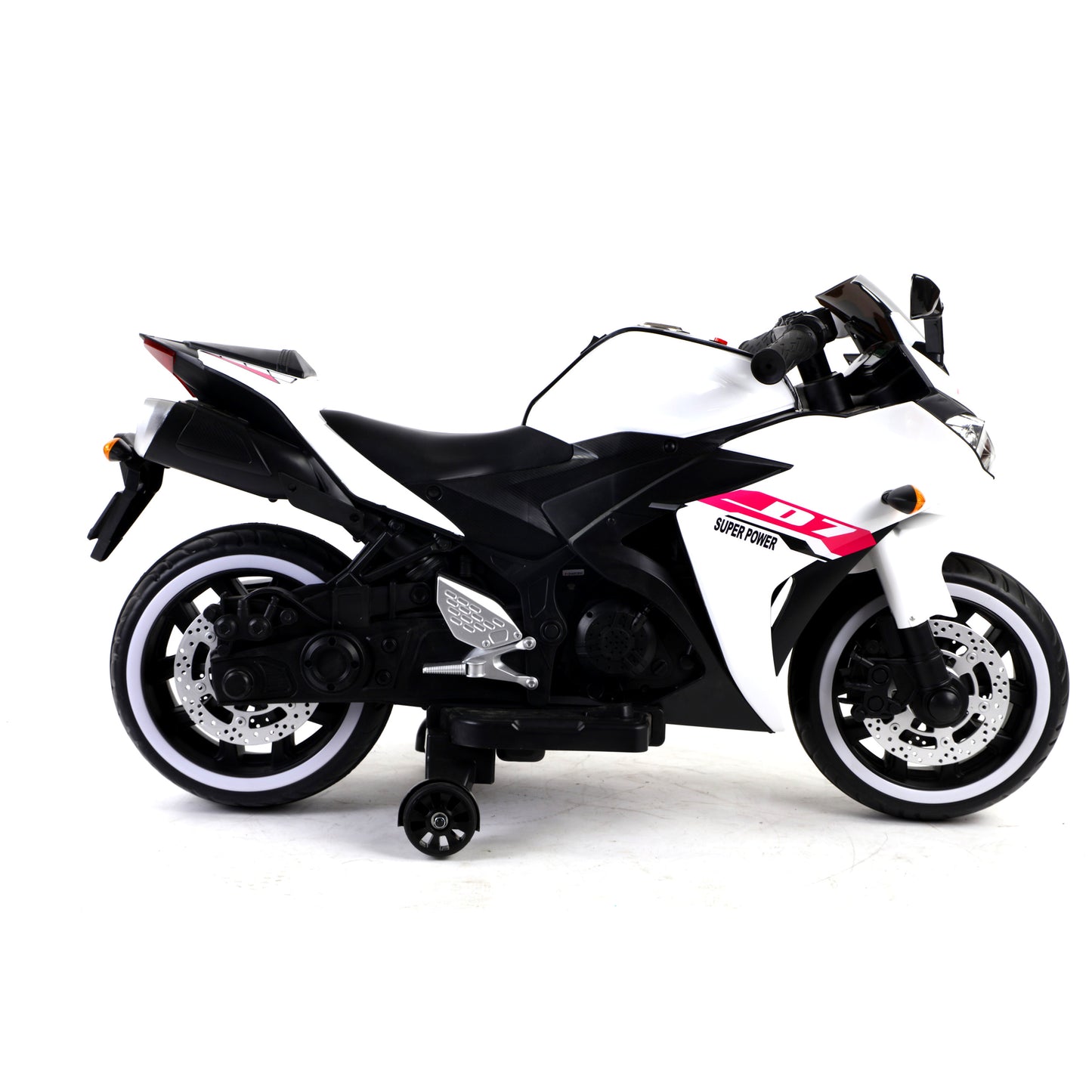 Electric motorcycle/ 12V Kids toys motorcycle/Kids electric car/electric ride on toys  for  3 4 5 6 years Boys Girls with Training  Wheels/manual throttle/ drive by hand/Lightting  wheels