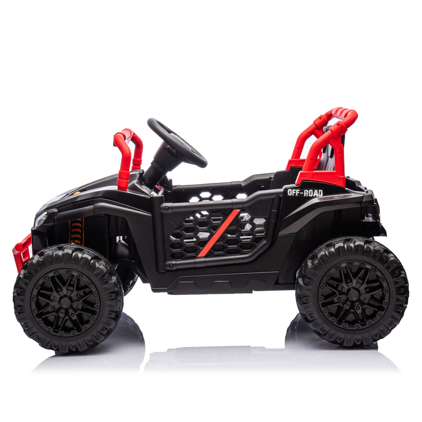 24V Kids Ride On UTV,Electric Toy For Kids w/Parents Remote Control,Four Wheel suspension,Low Start,Adjustable speed,Multimedia player,Early Education,Bluetooth,Rear storage space for kids aged 3+.