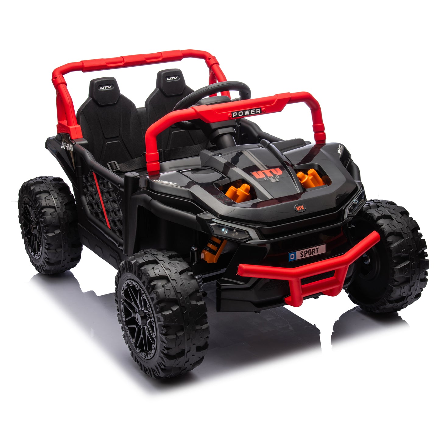 24V Kids Ride On UTV,Electric Toy For Kids w/Parents Remote Control,Four Wheel suspension,Low Start,Adjustable speed,Multimedia player,Early Education,Bluetooth,Rear storage space for kids aged 3+.