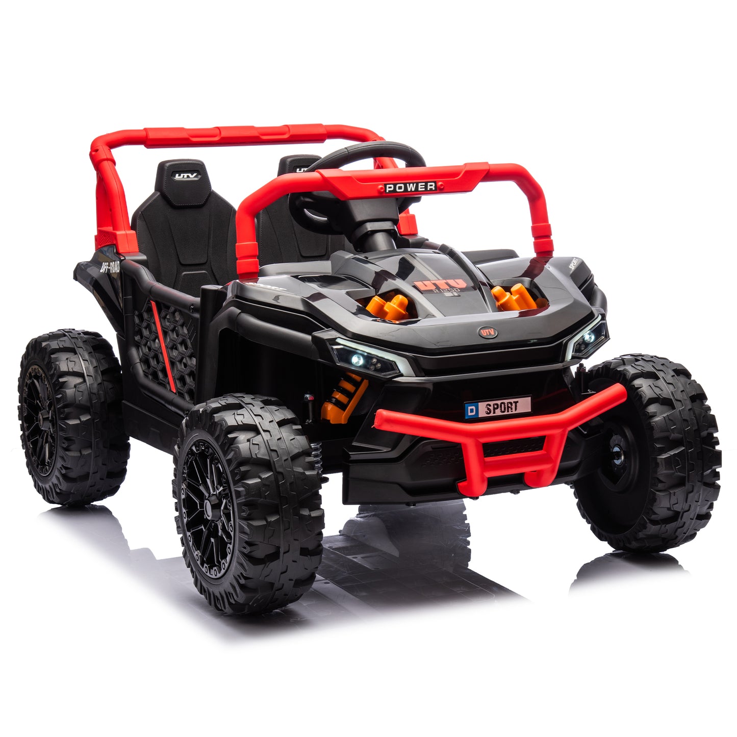 24V Kids Ride On UTV,Electric Toy For Kids w/Parents Remote Control,Four Wheel suspension,Low Start,Adjustable speed,Multimedia player,Early Education,Bluetooth,Rear storage space for kids aged 3+.