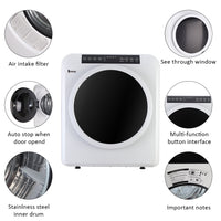 ZOKOP GDZ60-618E Upgraded LCD Screen   Ultraviolet Sterilization Household Dryer 6kg Drum Dryer   2 Pieces Of Filter Cotton-White