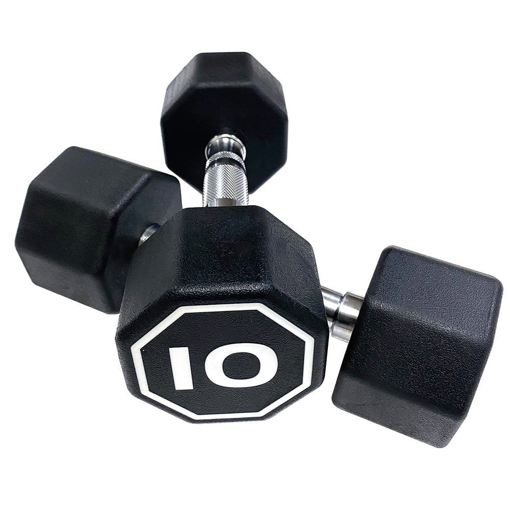 APOLLO IR3920 Premium Octagonal Dumbbell, Large Numbers, Hard Chrome Plated Handle Dumbbells to Assist with Push-Ups, 10 lbs set of 2