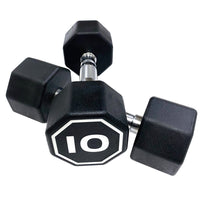 APOLLO IR3920 Premium Octagonal Dumbbell, Large Numbers, Hard Chrome Plated Handle Dumbbells to Assist with Push-Ups, 10 lbs set of 2