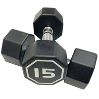 APOLLO IR3920 Premium Octagonal Dumbbell, Large Numbers, Hard Chrome Plated Handle Dumbbells to Assist with Push-Ups, 15 lbs set of 2