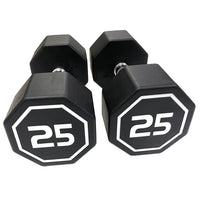 APOLLO IR3920 Premium Octagonal Dumbbells, Large Numbers, Hard Chrome Plated Handle Dumbbells to Assist with Push-Ups, 25 lbs set of 2