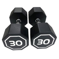 APOLLO IR3920 Premium Octagonal Dumbbells, Large Numbers, Hard Chrome Plated Handle Dumbbells to Assist with Push-Ups, 30 lbs set of 2