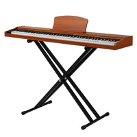 【Do Not Sell on Amazon】GPP-107 88 Key Full Size Semi-Weighted Standard Keyboards Wooden Digital Piano with Stand,MIDI Bluetooth,Triple Pedals,Headphone and other accessories, Walnut color