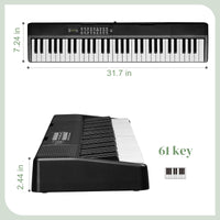 【Do Not Sell on Amazon】GEP-204 61Key Folding Piano Semi-Weighted Standard Keyboards Digital Piano with Bluetooth, Handbag，for Piano Lover Black color