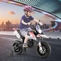 HNH 12V Electric Kid Dirt Bike for Boys, Battery Powered Motorcycle for Kids, Off Road Motorbike Toy 4Mph-White(Not shipped on weekends) (Banned from temu, Walmart)