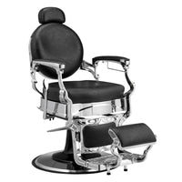 PVC leather, silver plated aluminum alloy frame, extra large pump disc with towel rack, square seat cushion without buttons, reclining hair salon chair 150kg silver