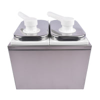 4L Stainless Steel Sauce Pump Dispenser Squeeze Condiment Dispensing Container Condiment Pump Station Condiment Pump Dispenser