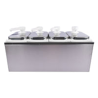8L Stainless Steel Sauce Pump Dispenser Squeeze Condiment Dispensing Container Condiment Pump Station Condiment Pump Dispenser
