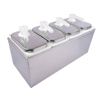 8L Stainless Steel Sauce Pump Dispenser Squeeze Condiment Dispensing Container Condiment Pump Station Condiment Pump Dispenser