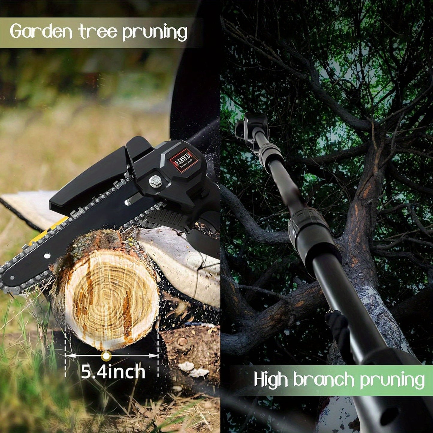 High branch saw, high-altitude pruning saw, high branch pruning tool, lithium electric chain saw, extension rod, telescopic electric high branch saw(90.6in)