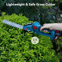 Hedge Trimmer Cordless, 2 in 1 21V Handheld Electric Weed Shears and Bush Trimmer, with 2 Rechargeable Batteries 1 Charger