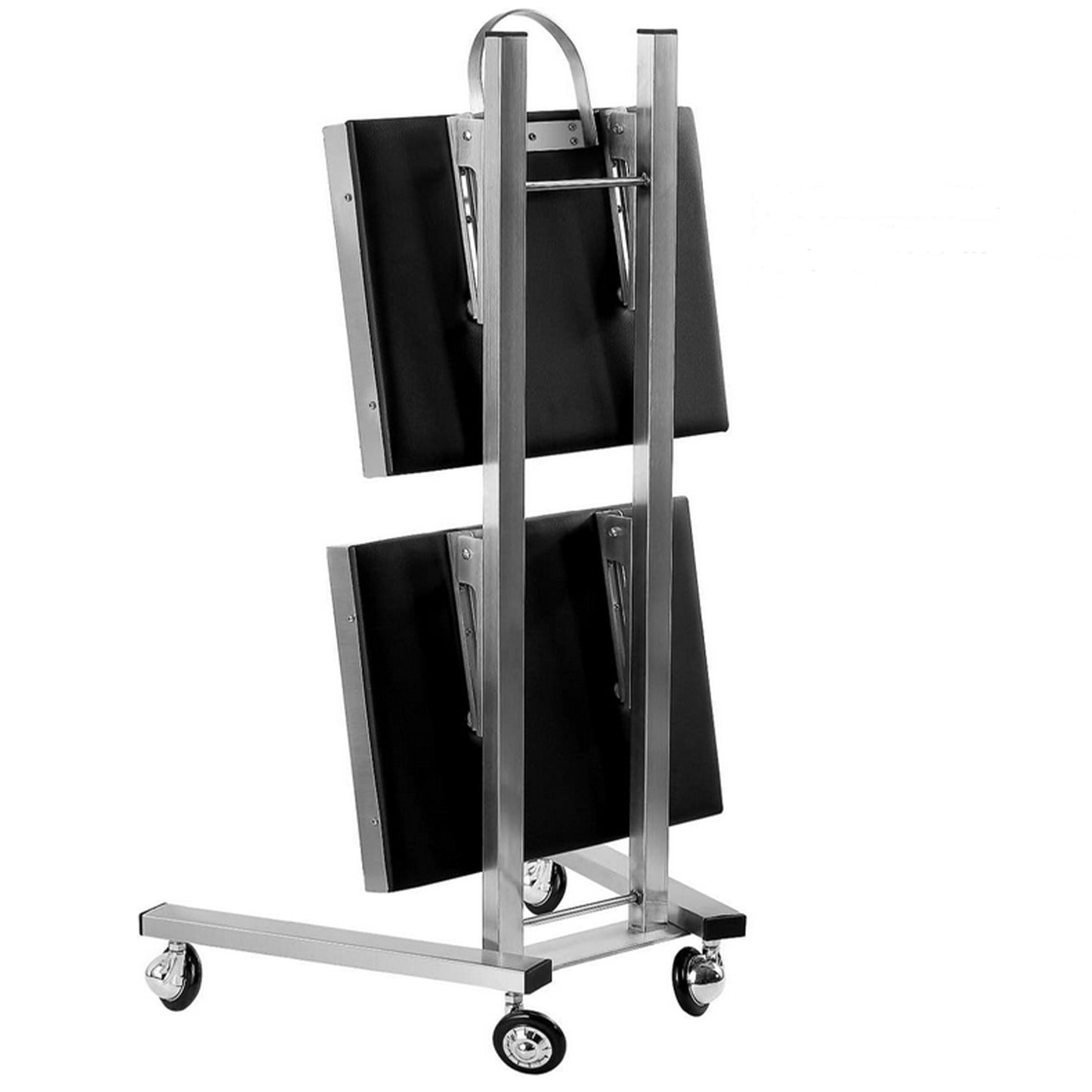 2 Tier Beauty Salon SPA Rolling Cart with Double Storage Tray Stainless Steel