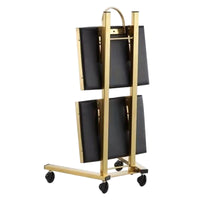 Gold 2 Tier Beauty Salon SPA Rolling Cart w/Double Storage Tray Stainless Steel