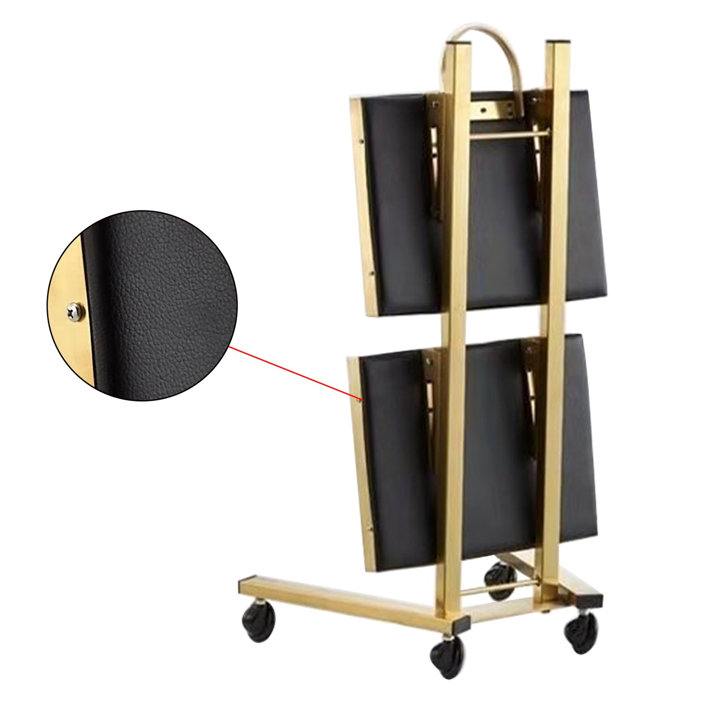 Gold 2 Tier Beauty Salon SPA Rolling Cart w/Double Storage Tray Stainless Steel