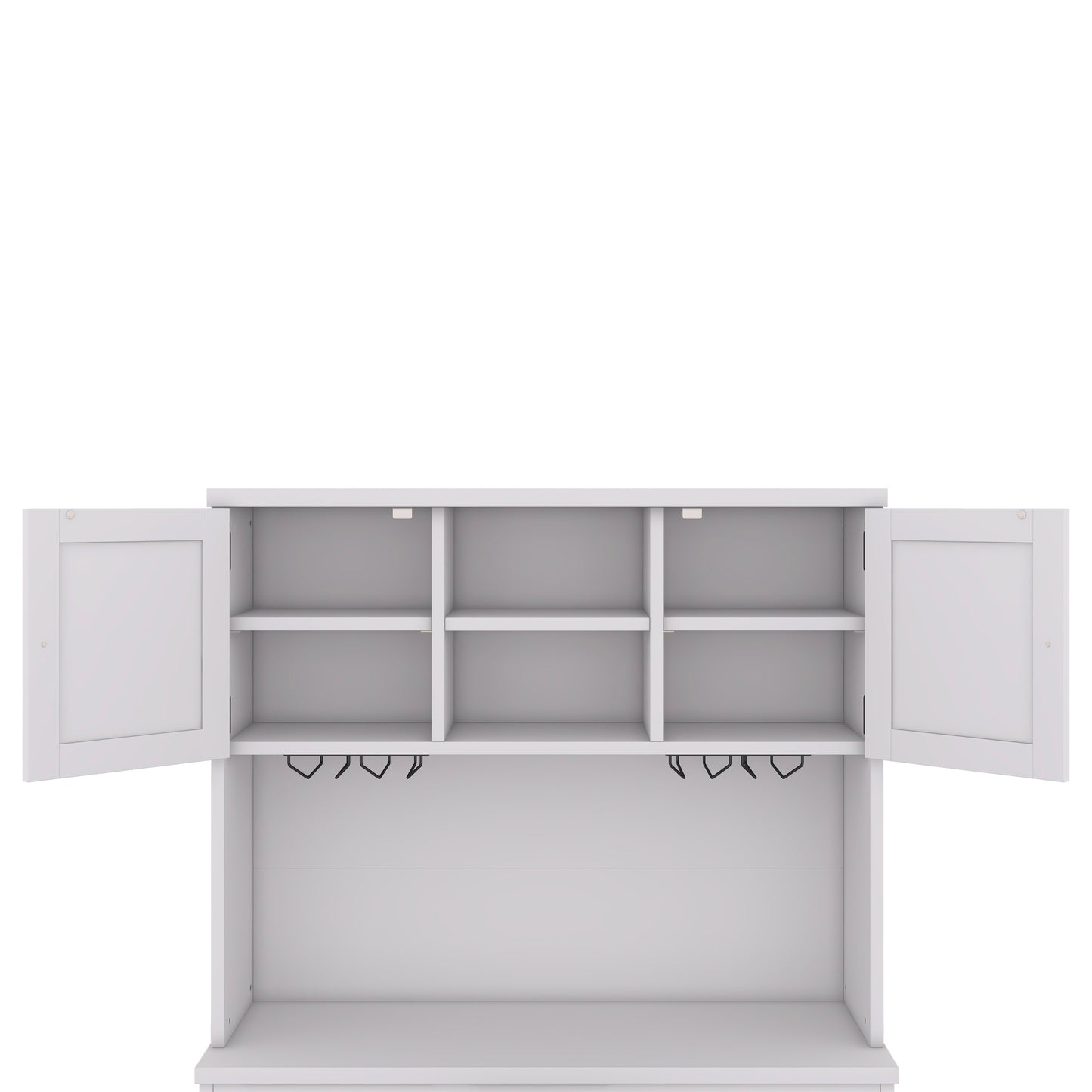 Coffee Bar Cabinet Kitchen Cabinet with Storage, Farmhouse Wine Cabinet with Drawers shelves and cabinets, Buffet Cabinet Wine & Glass Racks for Dining Room, White