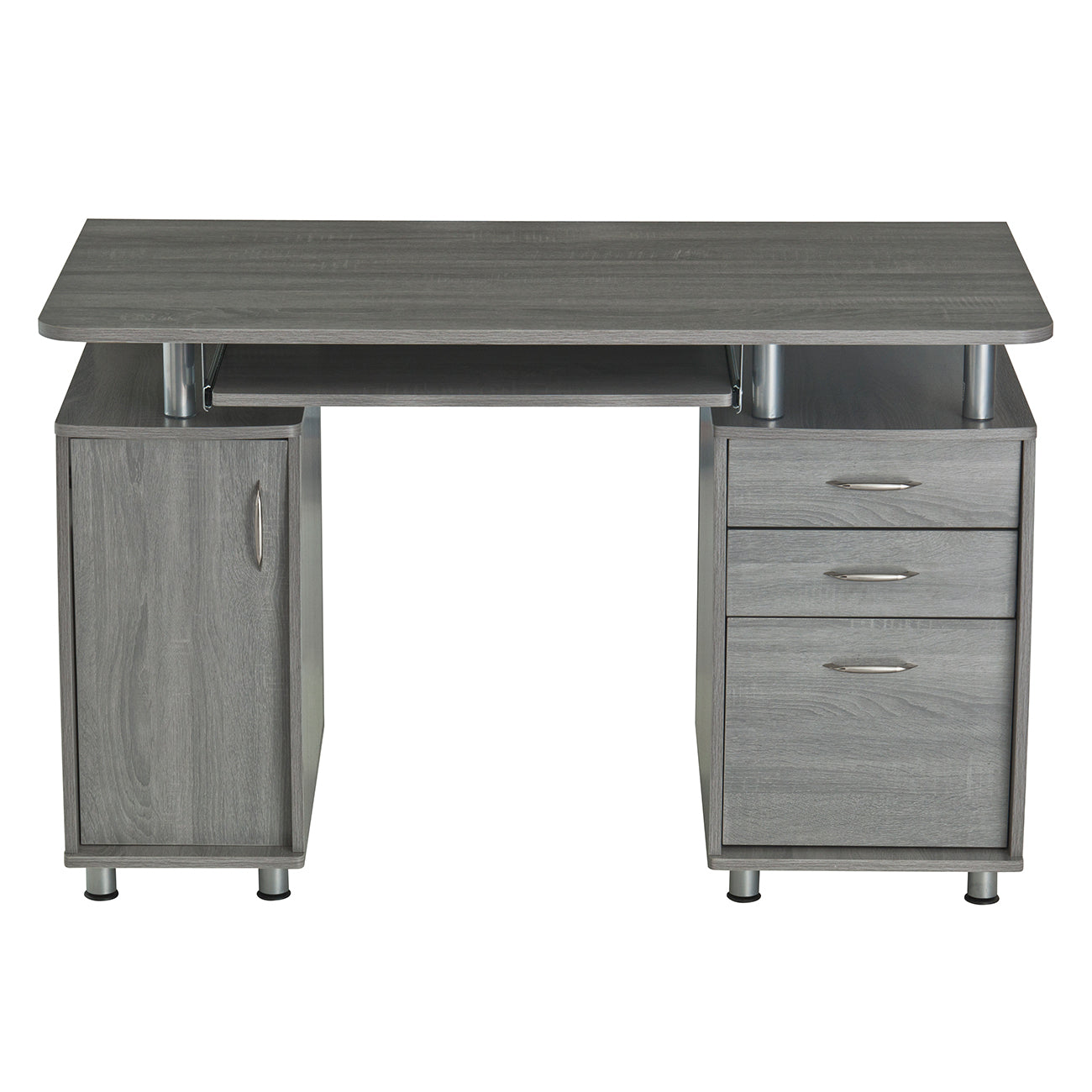 Complete Workstation Computer Desk with Storage, Grey