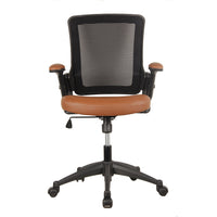 Mid-Back Mesh Task Office Chair with Height Adjustable Arms, Brown