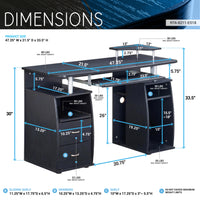 Complete Computer Workstation Desk With Storage, Espresso